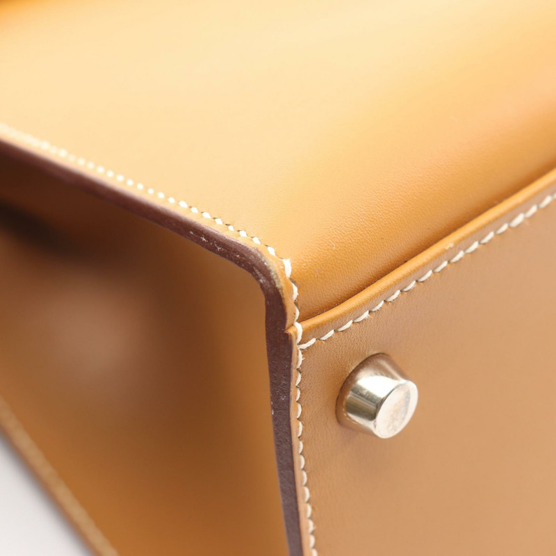 愛馬仕 Kelly 32 單肩手提包，霞慕尼皮革，天然色，二手，女士，帶五金配件-9