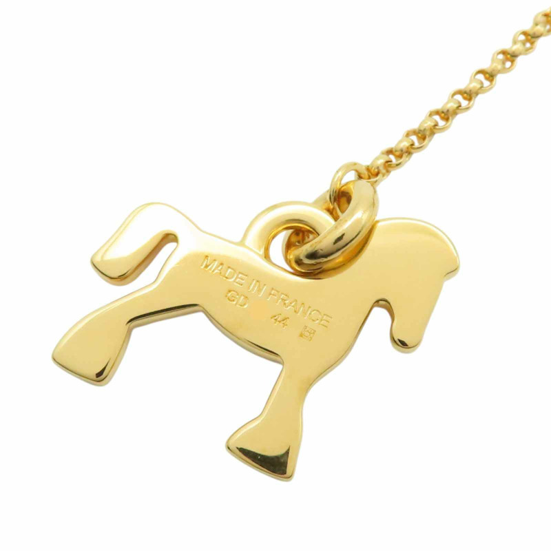 多色漆面 金色鍍金 Cheval 項鍊【HERMES 愛馬仕】-7