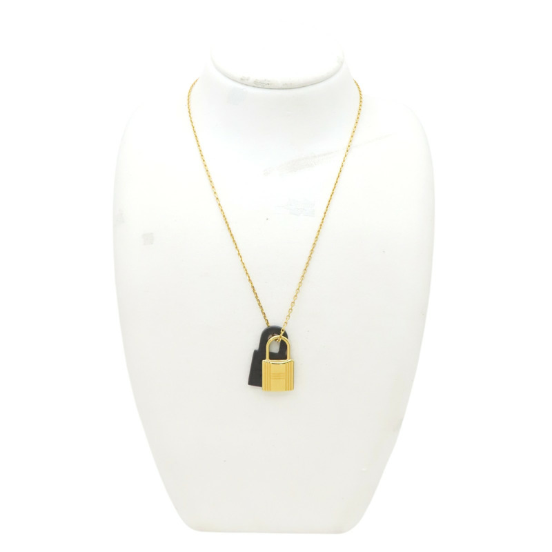 黑色牛皮 金色鍍金 O'Kelly Pendant【HERMES 愛馬仕】 H078852CC89-10