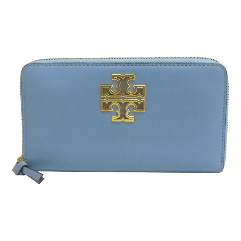 藍色 牛皮 拉鍊長夾【TORY BURCH 托里·伯奇】-0