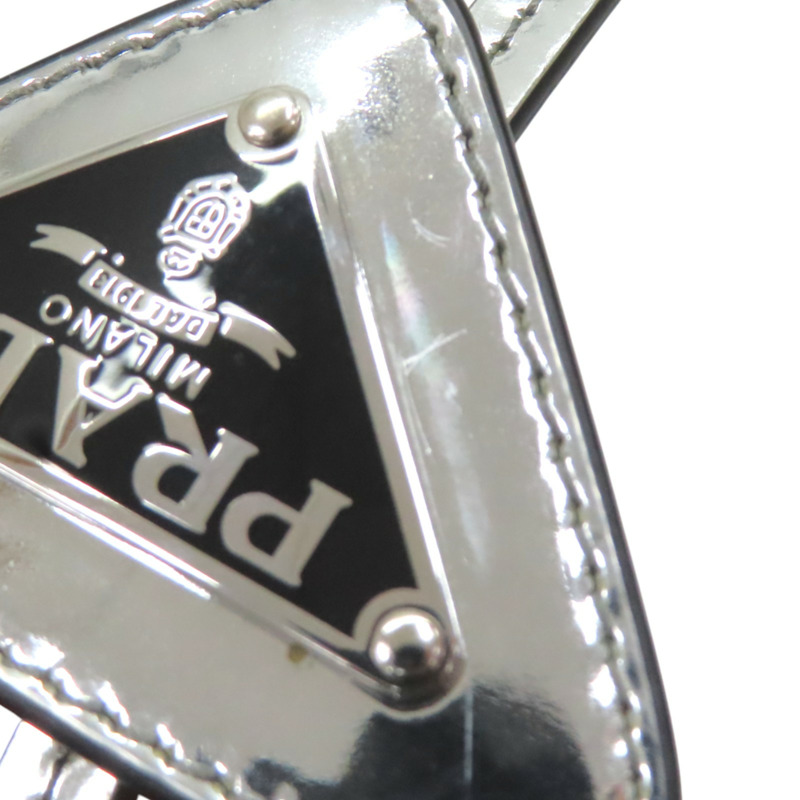銀色 牛皮 neck holder 項鍊【PRADA 普拉達】 6X900-7