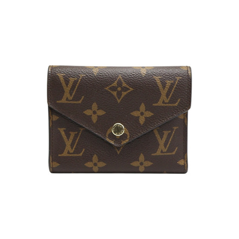 棕色 原花帆布 Victorine 扣式 短夾 M62472【LOUIS VUITTON LV 路易威登】 M62472
