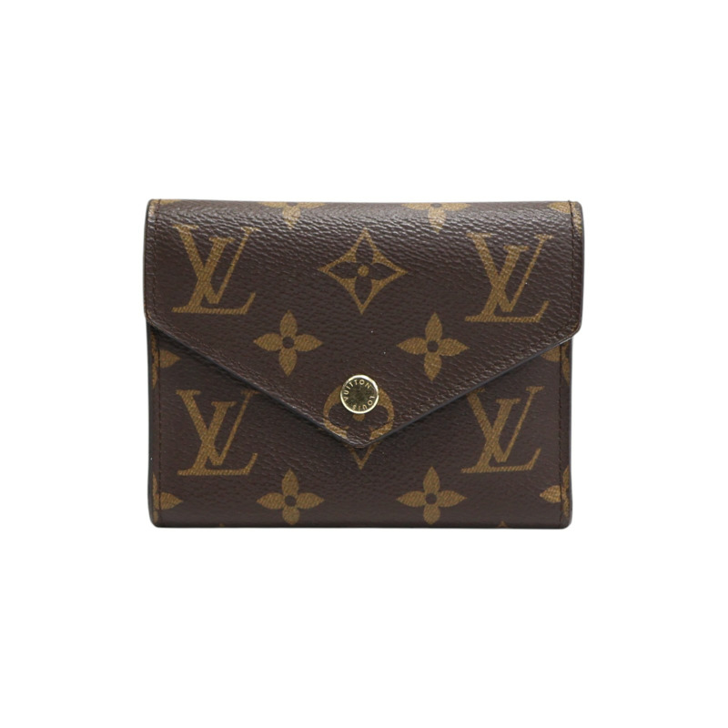 棕色 原花帆布 Victorine 扣式 短夾 M62472【LOUIS VUITTON LV 路易威登】 M62472-0