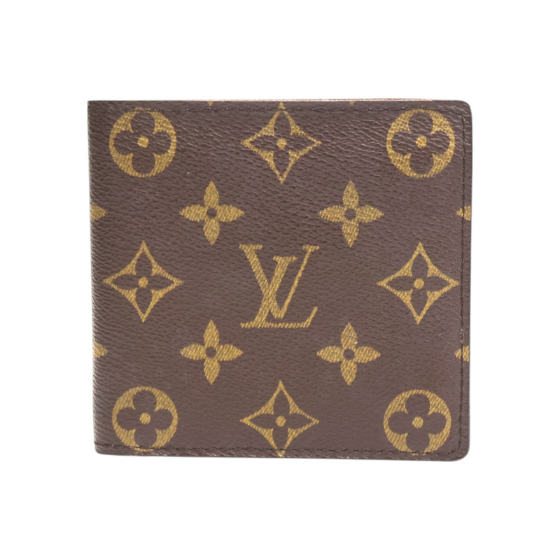 棕色 原花帆布 MARCO 兩折 短夾 M62288【LOUIS VUITTON LV 路易威登】 M62288-0