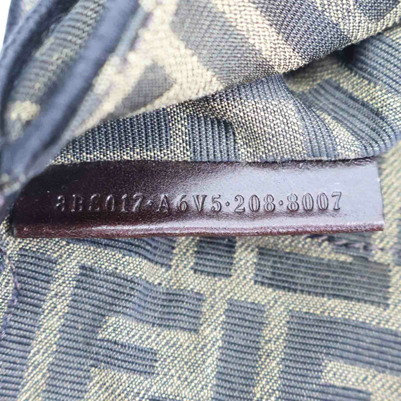 棕色 緹花帆布 Baguette Mini 兩用包【FENDI 芬迪】 8BS017-7