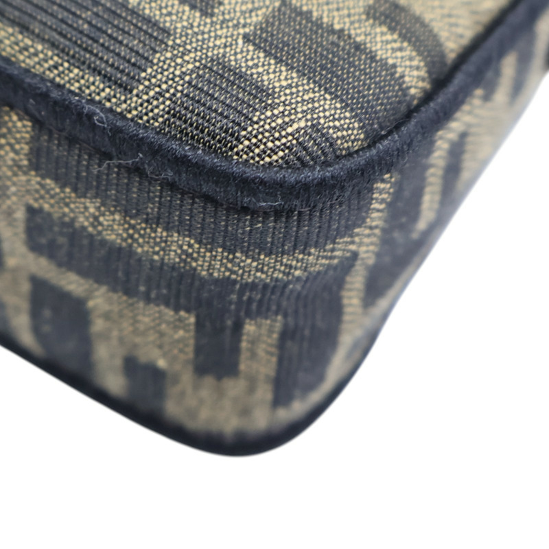 棕色 緹花帆布 Baguette Mini 兩用包【FENDI 芬迪】 8BS017-10