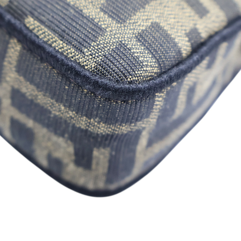 棕色 緹花帆布 Baguette Mini 兩用包【FENDI 芬迪】 8BS017-12