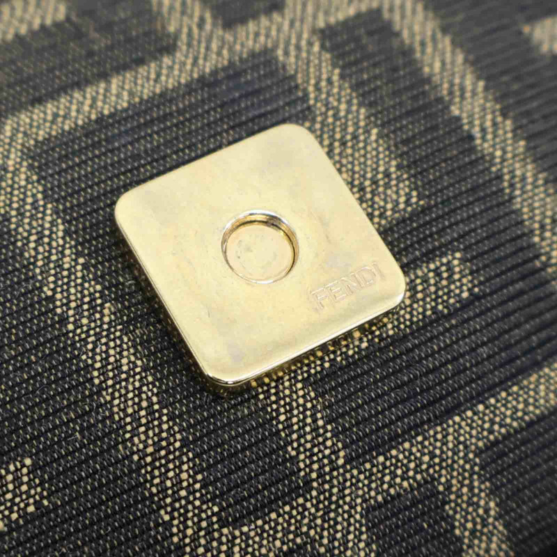 棕色 緹花帆布 Baguette Mini 兩用包【FENDI 芬迪】 8BS017-15