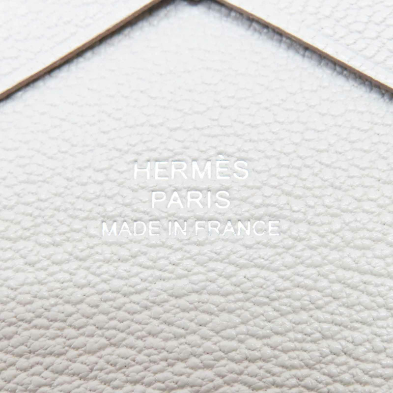 珍珠灰 山羊皮 零錢卡片包 W刻【HERMES 愛馬仕】-6