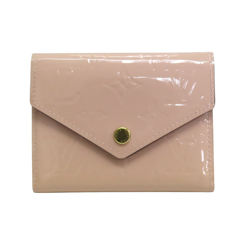 粉色 原花漆皮 三折短夾 刻字 M62728【LOUIS VUITTON LV 路易威登】 M62728-0