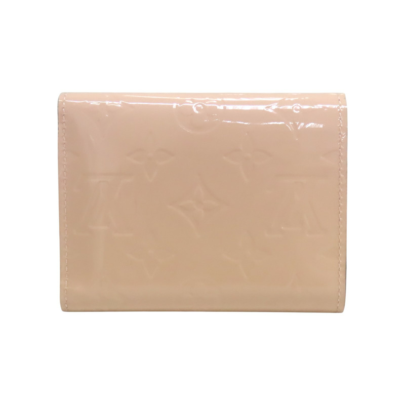 粉色 原花漆皮 三折短夾 刻字 M62728【LOUIS VUITTON LV 路易威登】 M62728-1
