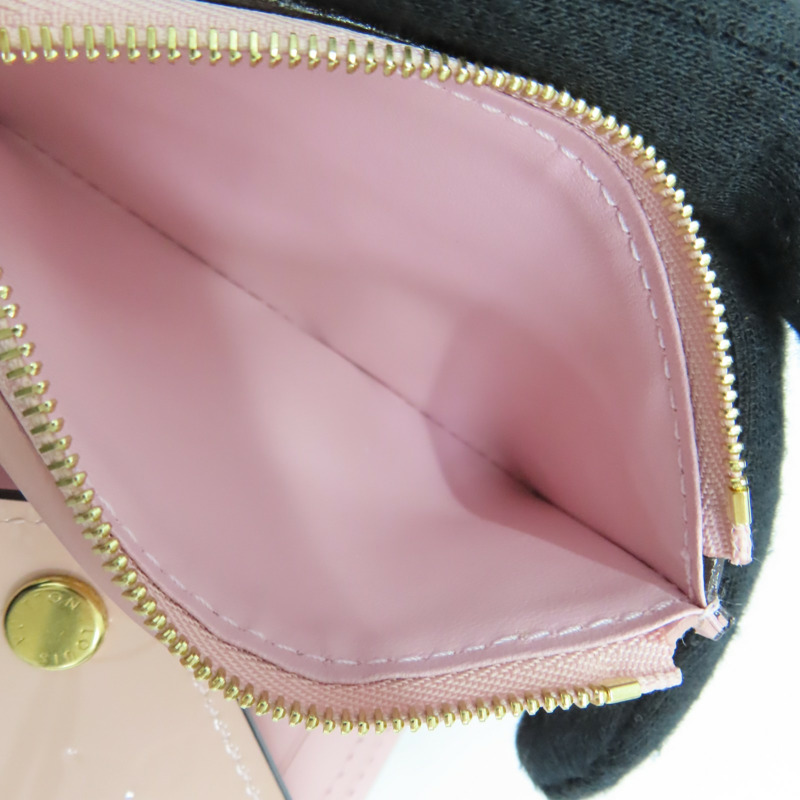 粉色 原花漆皮 三折短夾 刻字 M62728【LOUIS VUITTON LV 路易威登】 M62728-6