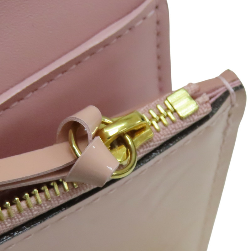 粉色 原花漆皮 三折短夾 刻字 M62728【LOUIS VUITTON LV 路易威登】 M62728-14