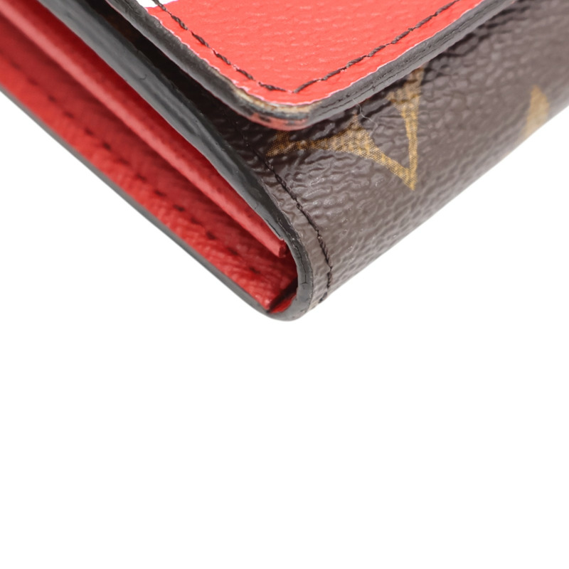 棕色 原花帆布 Portefeuille Sarah 扣式 長夾 M62086【LOUIS VUITTON LV 路易威登】 M62086-11