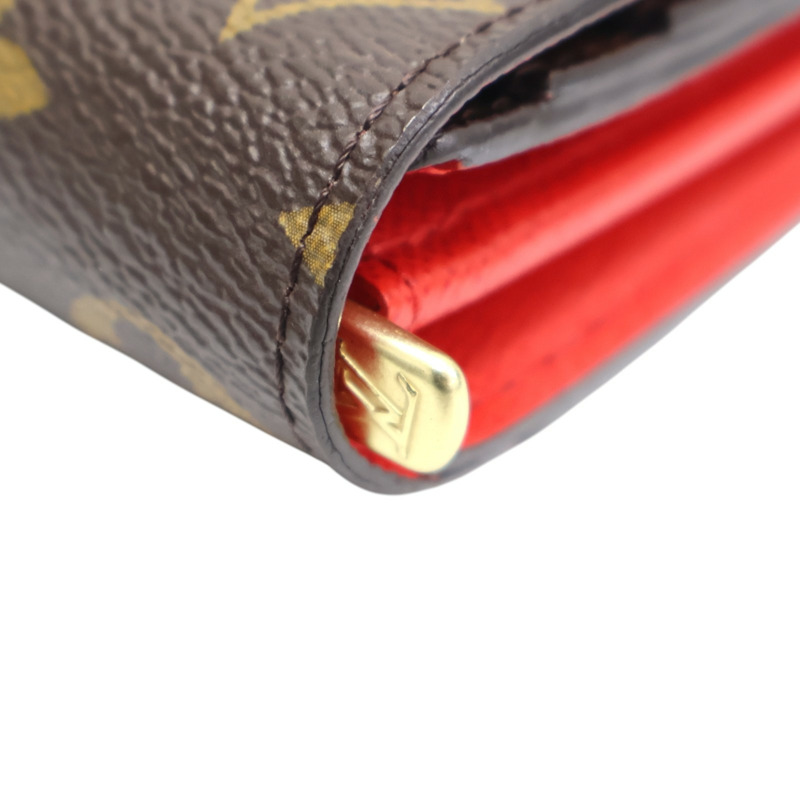 棕色 原花帆布 Portefeuille Sarah 扣式 長夾 M62086【LOUIS VUITTON LV 路易威登】 M62086-14
