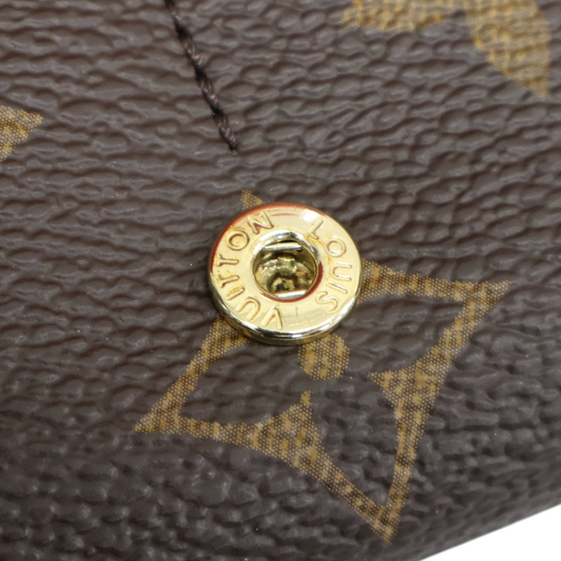 棕色 原花帆布 Portefeuille Sarah 扣式 長夾 M62086【LOUIS VUITTON LV 路易威登】 M62086-15