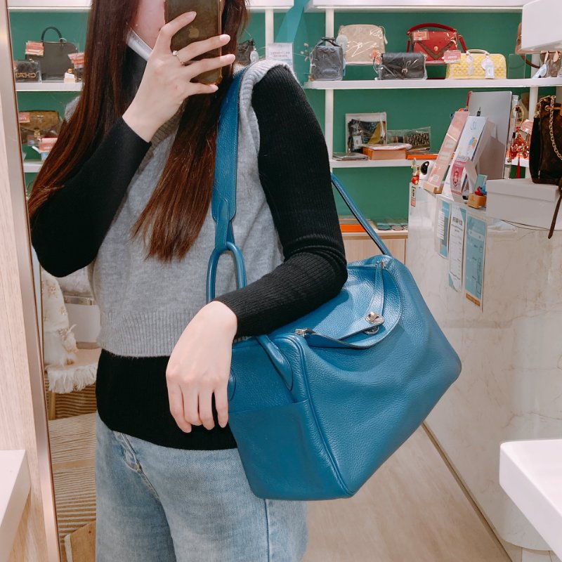 TW4699 Hermes 愛馬仕 單肩包 Lindy 34 TC1P Bleu Colvert x PHW-16