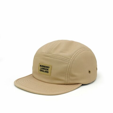 Burberry 品牌Logo棉質斜紋棒球帽#S(8030209-米)