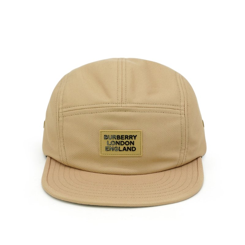 Burberry 品牌Logo棉質斜紋棒球帽#S(8030209-米)-2
