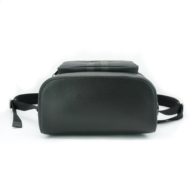 Burberry 經典格紋帆布後背包(80656301-炭灰)-3