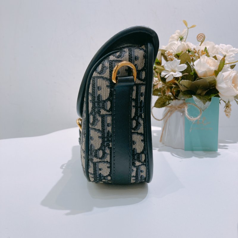 TW4700 Dior 迪奧 中號 經典花紋 斜肩包 Medium Bobby Bag Blue Dior Oblique Jacquard-3