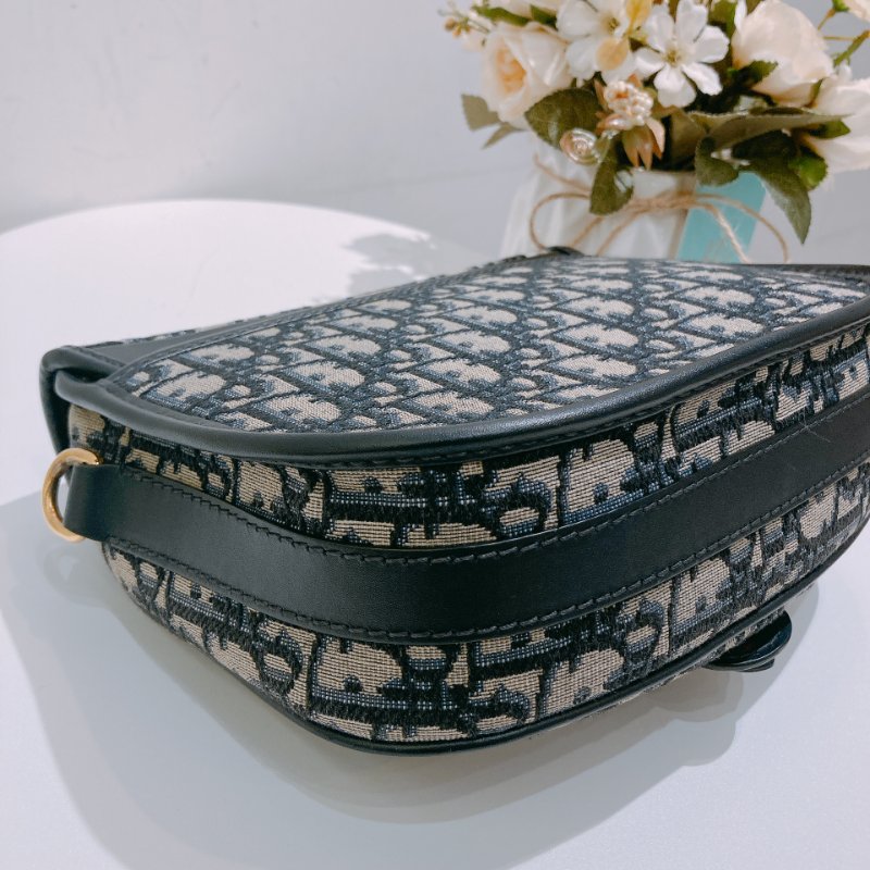 TW4700 Dior 迪奧 中號 經典花紋 斜肩包 Medium Bobby Bag Blue Dior Oblique Jacquard-7