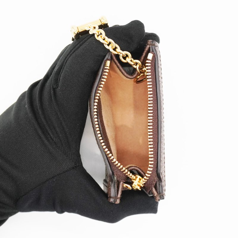 Gucci Ophidia 印花帆布紅綠織帶拉鍊零錢包(699530-烏木)-4