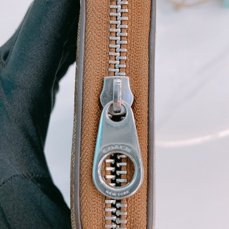 MS0547 Coach 蔻馳 拉鏈 長銀包 帆布 啡色 銀扣 Zip Around Long Wallet Canvas Brown x PHW-12