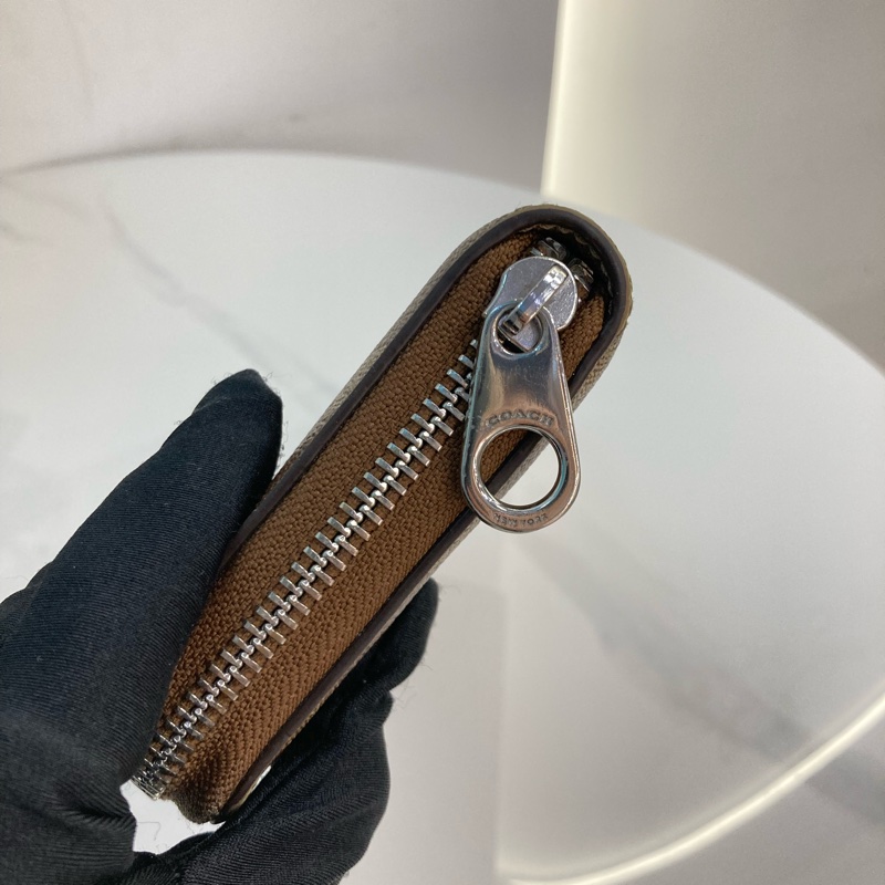 MS0547 Coach 蔻馳 拉鏈 長銀包 帆布 啡色 銀扣 Zip Around Long Wallet Canvas Brown x PHW-28