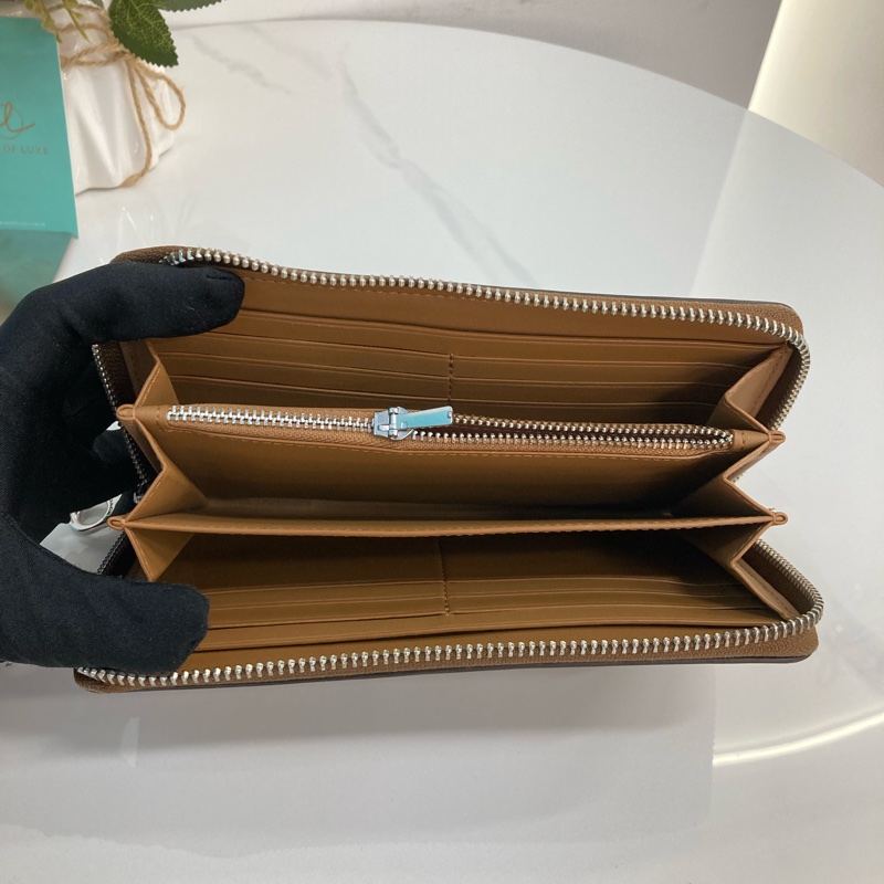 MS0547 Coach 蔻馳 拉鏈 長銀包 帆布 啡色 銀扣 Zip Around Long Wallet Canvas Brown x PHW-29