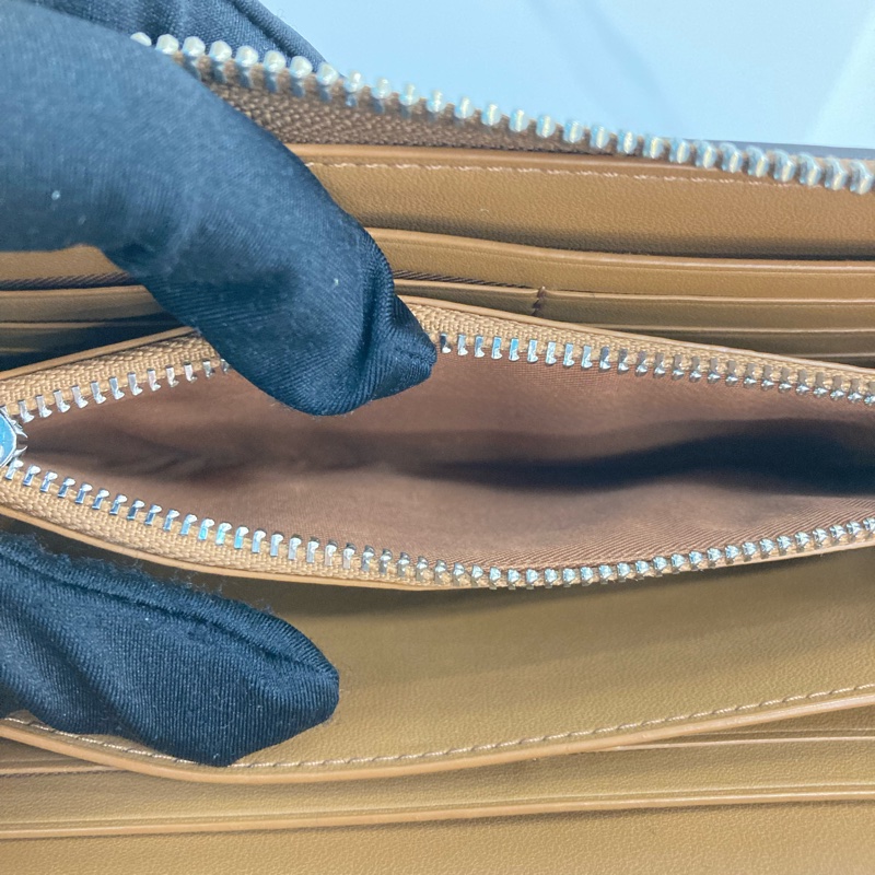 MS0547 Coach 蔻馳 拉鏈 長銀包 帆布 啡色 銀扣 Zip Around Long Wallet Canvas Brown x PHW-34