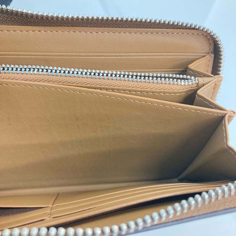 MS0547 Coach 蔻馳 拉鏈 長銀包 帆布 啡色 銀扣 Zip Around Long Wallet Canvas Brown x PHW-39