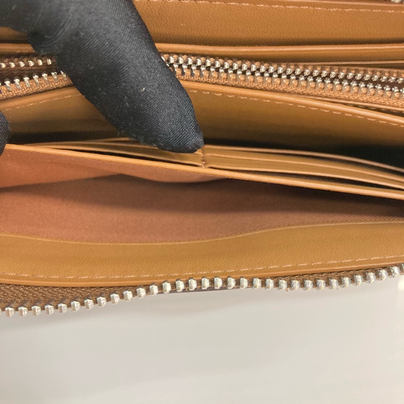 MS0547 Coach 蔻馳 拉鏈 長銀包 帆布 啡色 銀扣 Zip Around Long Wallet Canvas Brown x PHW-40