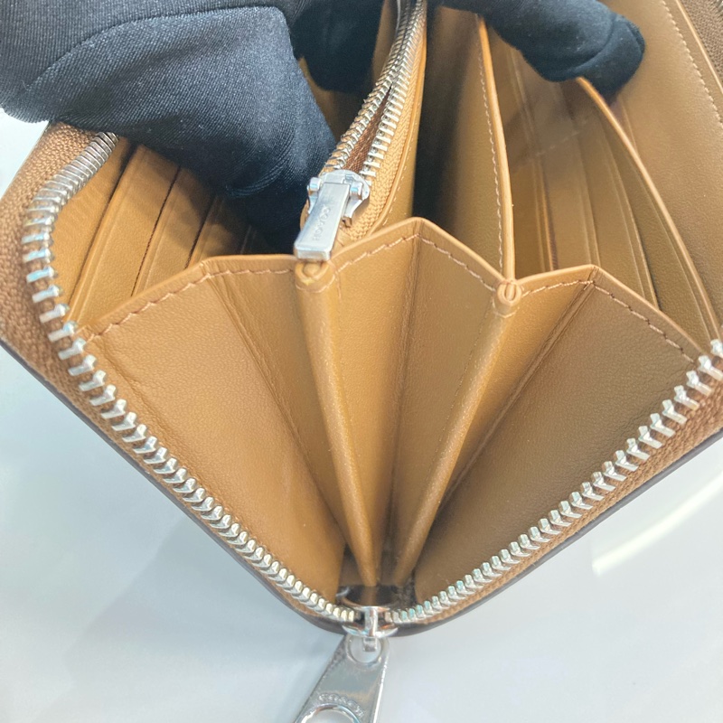 MS0547 Coach 蔻馳 拉鏈 長銀包 帆布 啡色 銀扣 Zip Around Long Wallet Canvas Brown x PHW-41