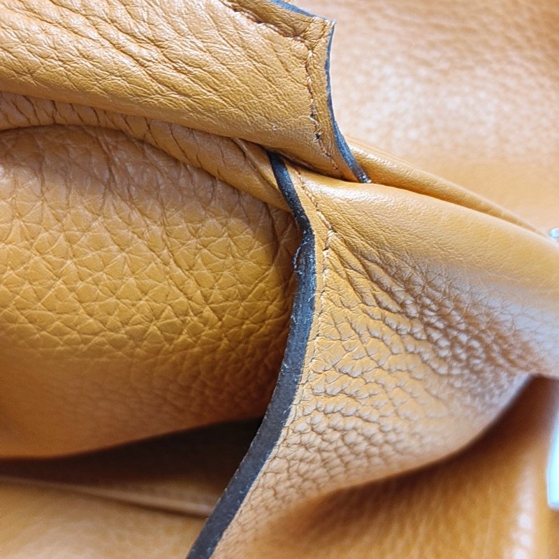 HERMES Atlas 35愛馬仕橙Clemence牛皮手提包銀色五金O刻-12
