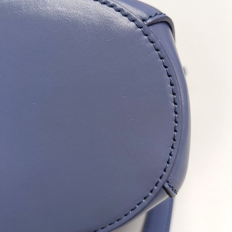 Chloe藍色牛皮單肩包金色五金 9.8新-10