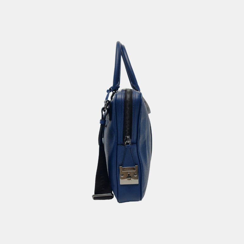 BURBERRY藍色牛皮絎縫單肩包手提包斜挎包釘色五金可拆卸肩帶-2