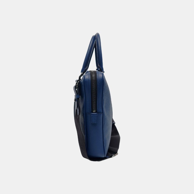 BURBERRY藍色牛皮絎縫單肩包手提包斜挎包釘色五金可拆卸肩帶-3