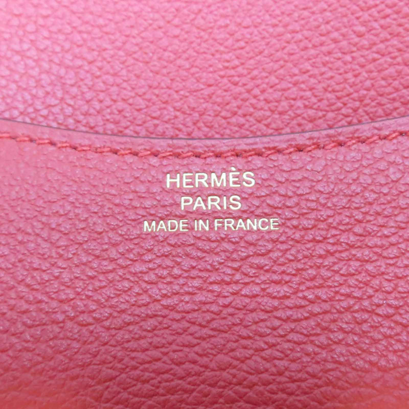 卡薩克紅 Evercolor牛皮 錢包 K刻 金釦【HERMES 愛馬仕】-9