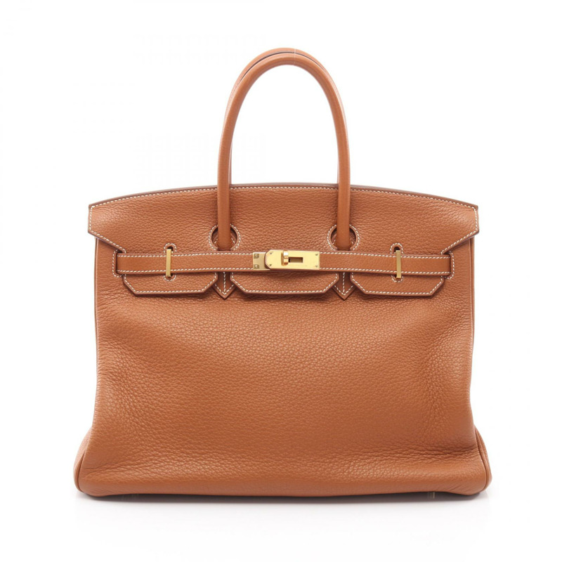愛馬仕 Birkin 35 手提包（中）Taurillon Clemence 金色二手女款 GHW-0