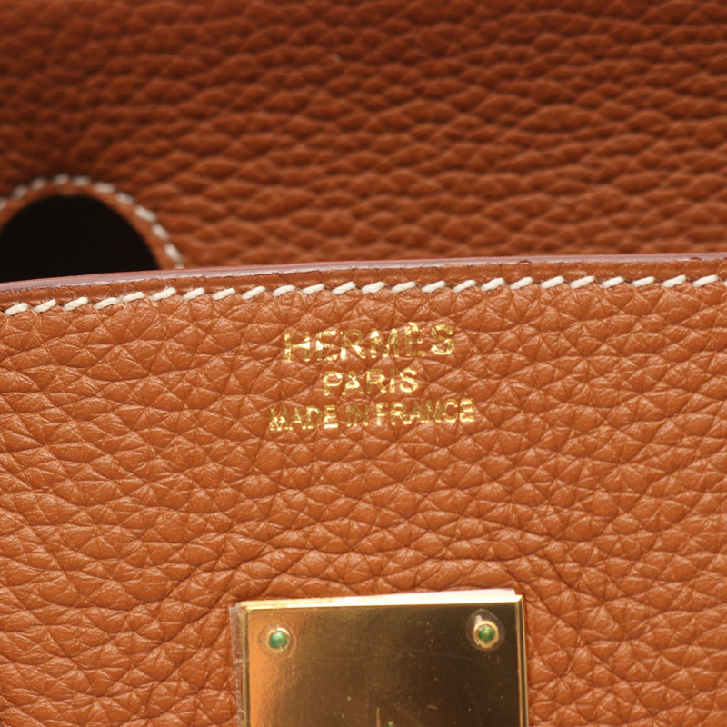 愛馬仕 Birkin 35 手提包（中）Taurillon Clemence 金色二手女款 GHW-3