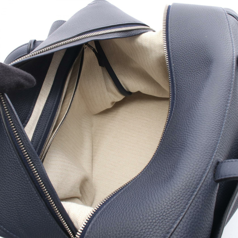 愛馬仕 Wallago Cabin 35 單肩手提包，C Togo 皮革，藍色，二手，帶五金配件-2