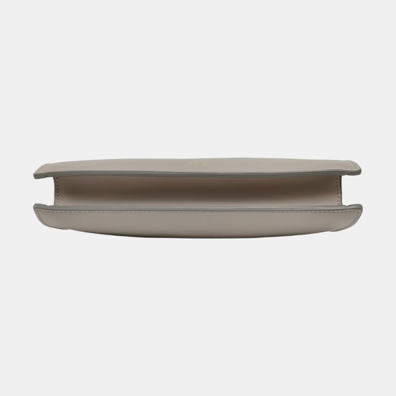 CELIINE迷你灰色牛皮單肩包金色五金 9.8新-5