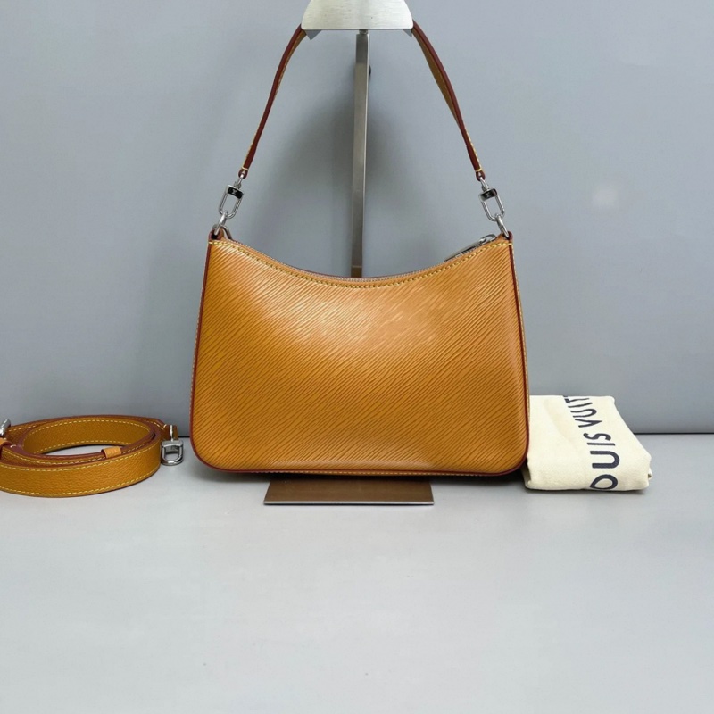 LV路易威登Marelle焦糖色水波紋 單肩斜挎包 芯片款-1