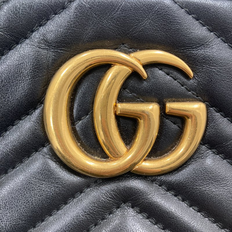 GUCCI 古馳 447632 GG Marmont Medium 羊皮 相機包 斜背包 黑色 金釦-17