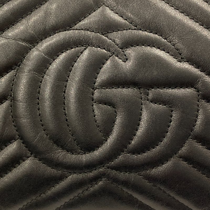 GUCCI 古馳 447632 GG Marmont Medium 羊皮 相機包 斜背包 黑色 金釦-18