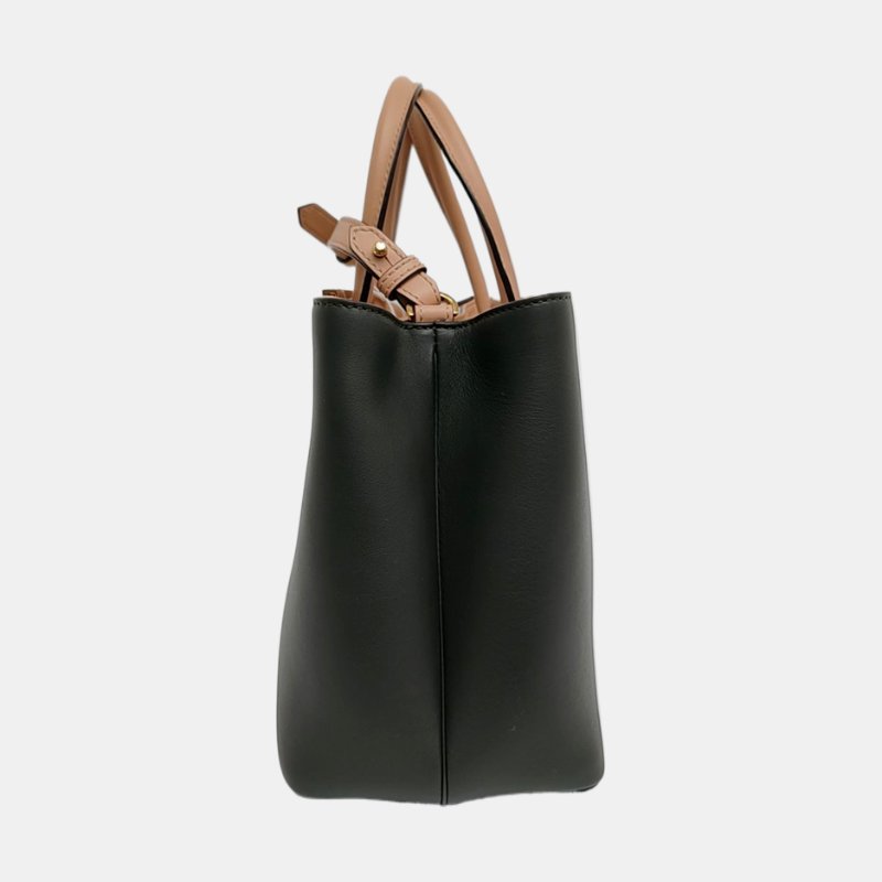 FENDI 2 Jours綠色牛皮單肩包斜挎包手提包金色五金可拆卸肩帶 9.8新-2
