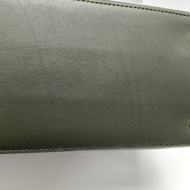 FENDI 2 Jours綠色牛皮單肩包斜挎包手提包金色五金可拆卸肩帶 9.8新-9