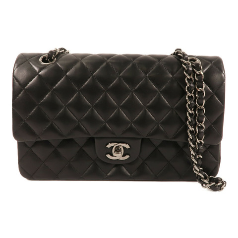 CHANEL 羊皮皮革Classic 25銀扣鏈帶肩背袋