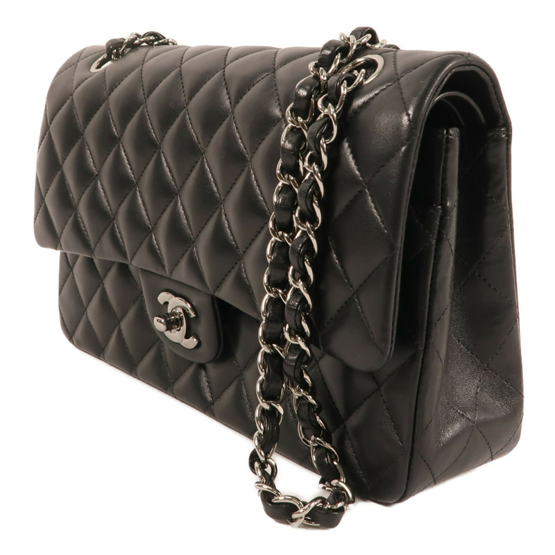 CHANEL 羊皮皮革Classic 25銀扣鏈帶肩背袋-2